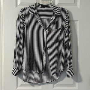 Velvet Heart Blue and White Striped Button Down Shirt